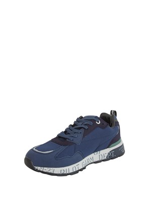 Sneakers Aeronautica Militare nylon ripstop blu in UOMO