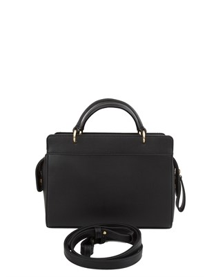 Borsa a mano Armani Exchange in ecopelle nera con tracolla removibile in DONNA