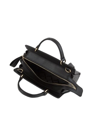 Borsa a mano Armani Exchange in ecopelle nera con tracolla removibile in DONNA