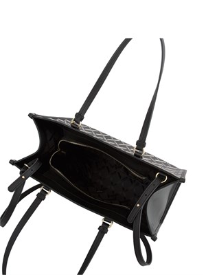 Borsa a mano Armani Exchange in ecopelle con stampa logo all over in DONNA