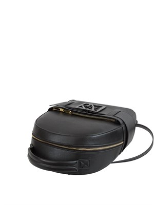 Zaino Armani Exchange in ecopelle nera colo logo applicato in DONNA