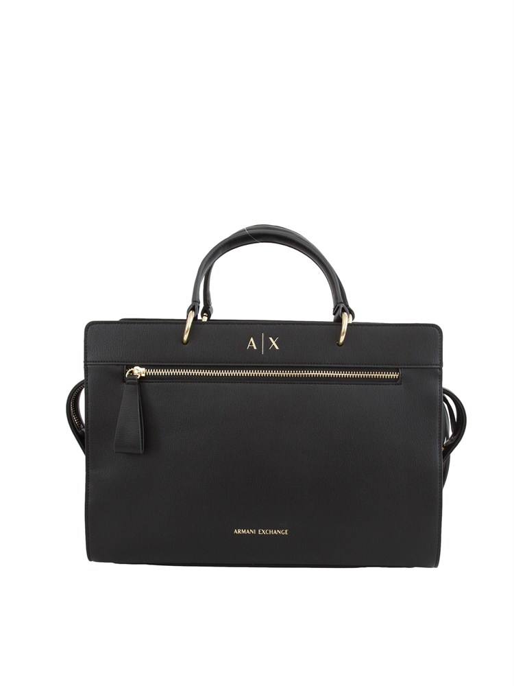 Borsa Armani Exchange in ecopelle nera