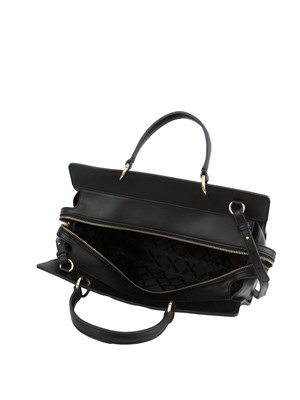 Borsa Armani Exchange in ecopelle nera in DONNA