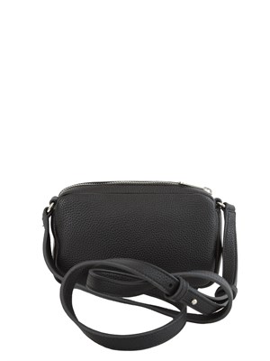 Borsa a tracolla Armani Exchange in ecopelle nera con tasca avanti in DONNA