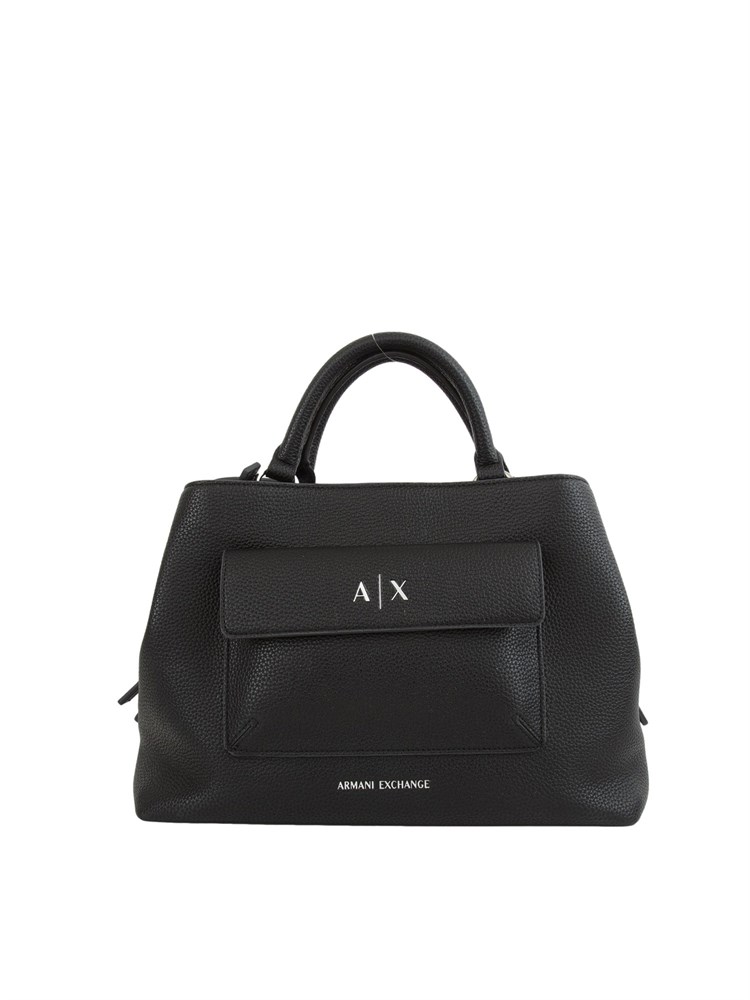 Borsa a mano Armani Exchange in ecopelle nera