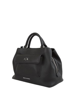 Borsa a mano Armani Exchange in ecopelle nera in DONNA