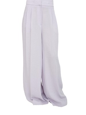 Pantaloni palazzo Twinset in cotone lilla in DONNA