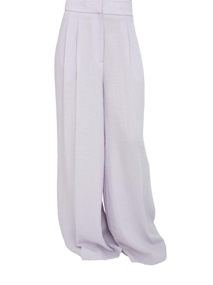 Pantaloni palazzo Twinset in cotone lilla
