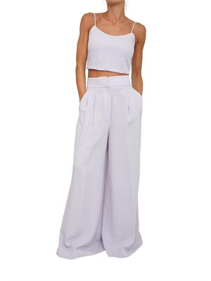 Pantaloni palazzo Twinset in cotone lilla in DONNA