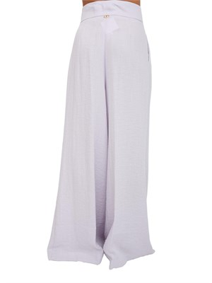 Pantaloni palazzo Twinset in cotone lilla in DONNA