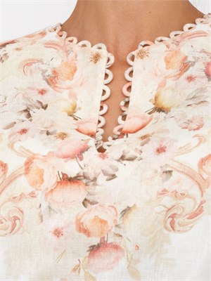 Abito corto Twinset in lino stampato in DONNA