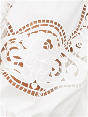 Abito lungo Twinset in popeline sangallo bianco in DONNA