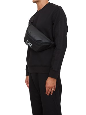 Felpa girocollo nero Armani Exchange con bande logate in UOMO