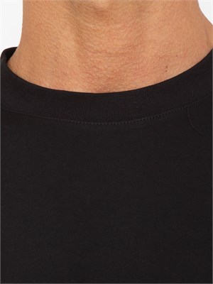 Felpa girocollo nero Armani Exchange con bande logate in UOMO