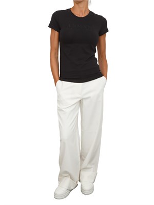 T-shirt donna Armani Exchange in cotone nero con logo strass in DONNA