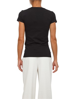 T-shirt donna Armani Exchange in cotone nero con logo strass in DONNA