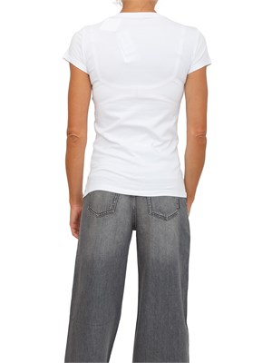 T-shirt donna Armani Exchange in cotone bianco con logo strass in DONNA