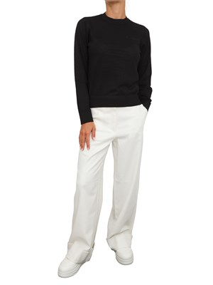 Maglia donna Armani Exchange in misto lana nera con ricamo logo tono su tono in DONNA