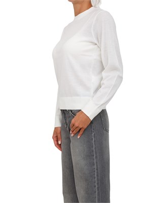 Maglia donna Armani Exchange in misto lana avorio con ricamo logo tono su tono in DONNA