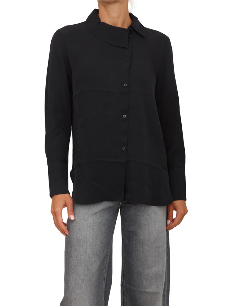 Camicia donna Armani Exchange in crepe di viscosa nero