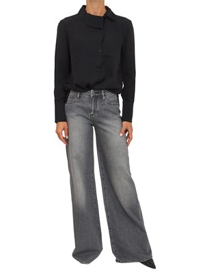 Camicia donna Armani Exchange in crepe di viscosa nero in DONNA