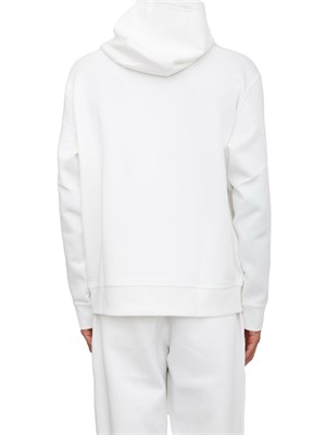 Felpa bianca Armani Exchange in jersey di cotone con cappuccio in UOMO