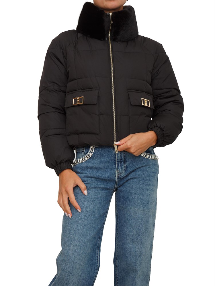 Piumino over Fracomina nero con zip centrale