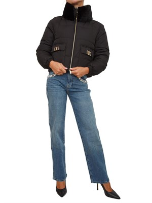 Piumino over Fracomina nero con zip centrale in DONNA
