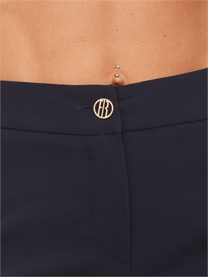 Pantaloni Fracomina modello regular in viscosa blu in DONNA
