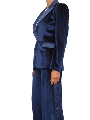 Giacca monopetto Fracomina in velluto blu in DONNA