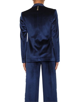 Giacca monopetto Fracomina in velluto blu in DONNA