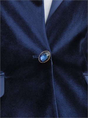 Giacca monopetto Fracomina in velluto blu in DONNA