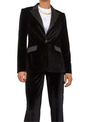 Giacca monopetto Fracomina in velluto nero in DONNA