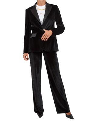 Giacca monopetto Fracomina in velluto nero in DONNA