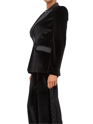 Giacca monopetto Fracomina in velluto nero in DONNA