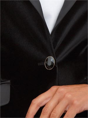Giacca monopetto Fracomina in velluto nero in DONNA