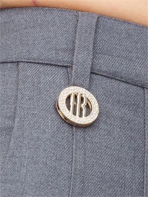 Pantaloni palazzo Fracomina in misto lana grigio in DONNA