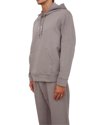 Felpa taupe Armani Exchange in jersey di cotone con cappuccio in UOMO