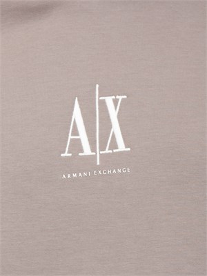 Felpa taupe Armani Exchange in jersey di cotone con cappuccio in UOMO