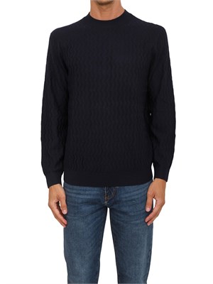 Maglione blu Armani Exchange texture ondulata in UOMO