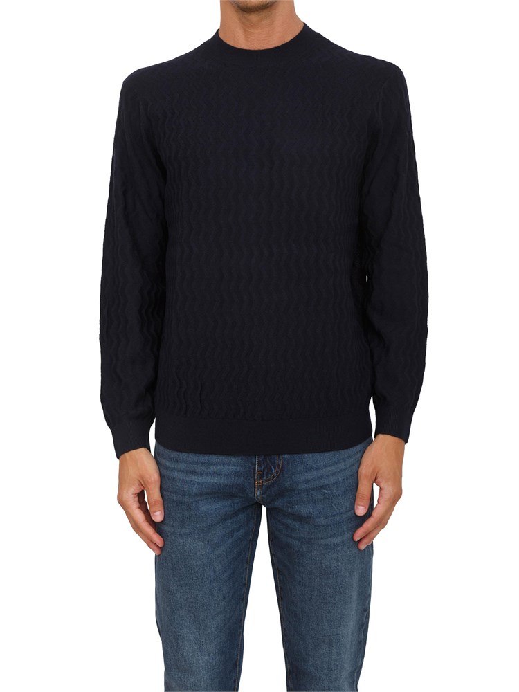 Maglione blu Armani Exchange texture ondulata