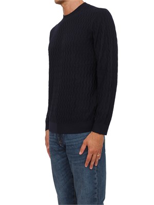 Maglione blu Armani Exchange texture ondulata in UOMO