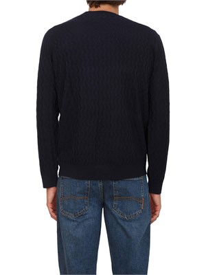 Maglione blu Armani Exchange texture ondulata in UOMO