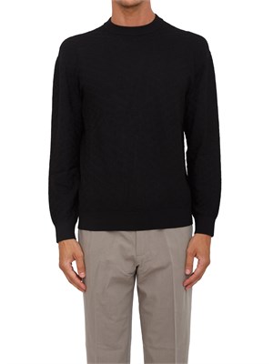 Maglione girocollo nero Armani Exchange in misto viscosa in UOMO