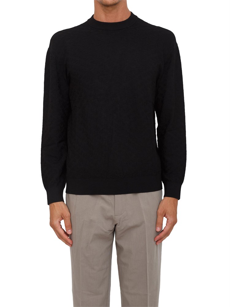 Maglione girocollo nero Armani Exchange in misto viscosa