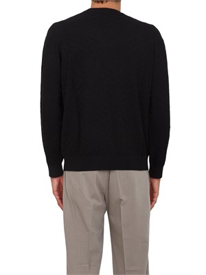 Maglione girocollo nero Armani Exchange in misto viscosa in UOMO
