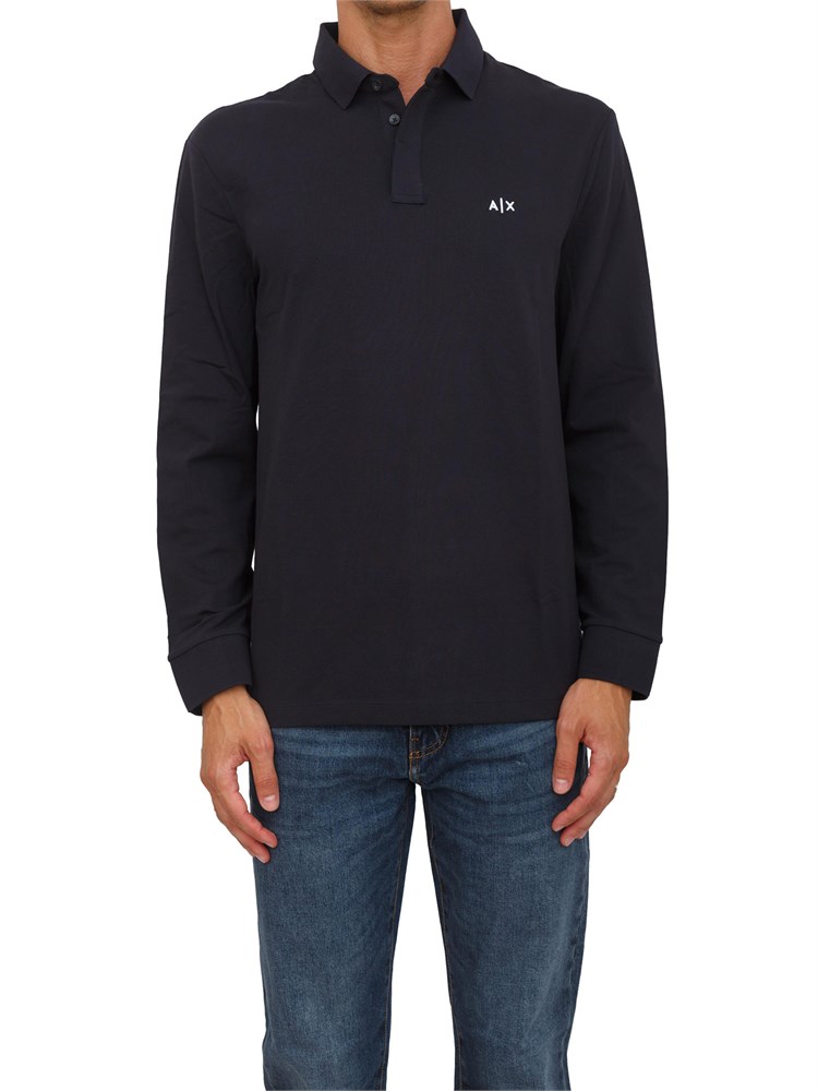 Polo maniche lunghe blu Armani Exchange