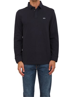 Polo maniche lunghe blu Armani Exchange in UOMO