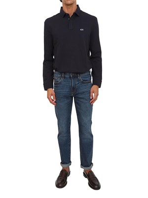 Polo maniche lunghe blu Armani Exchange in UOMO