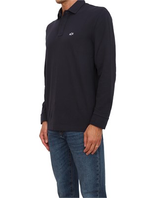 Polo maniche lunghe blu Armani Exchange in UOMO